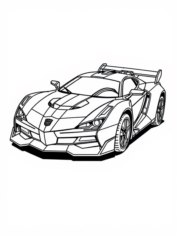 transformers car coloring page