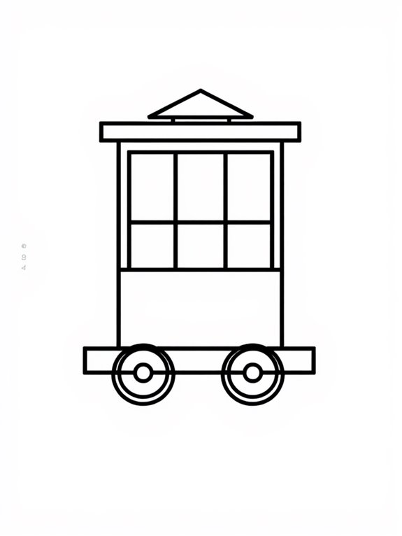 trolley with geometric shapes