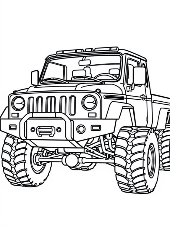 truck coloring page art