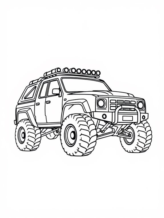 truck coloring page design