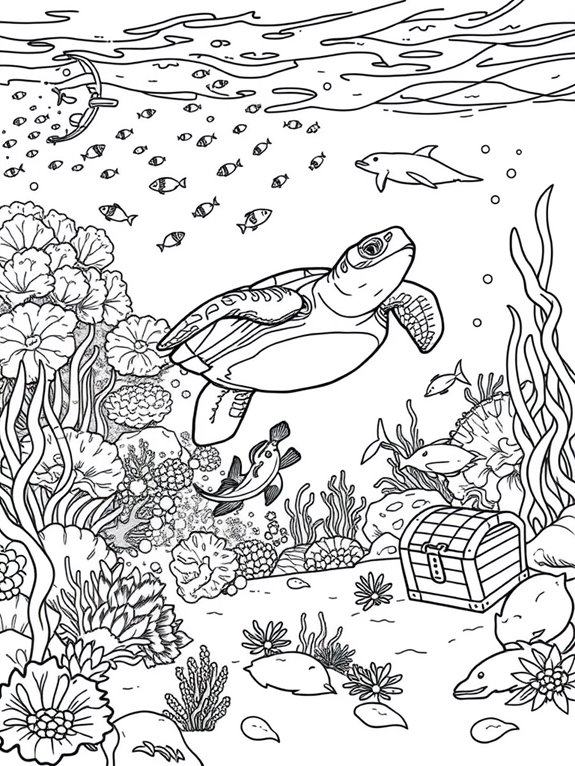 underwater coloring page activity