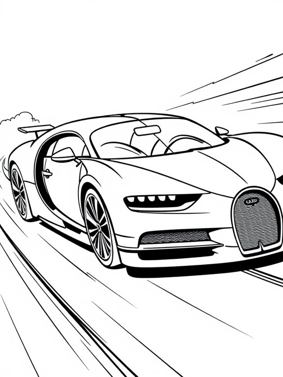 vibrant bugatti coloring page