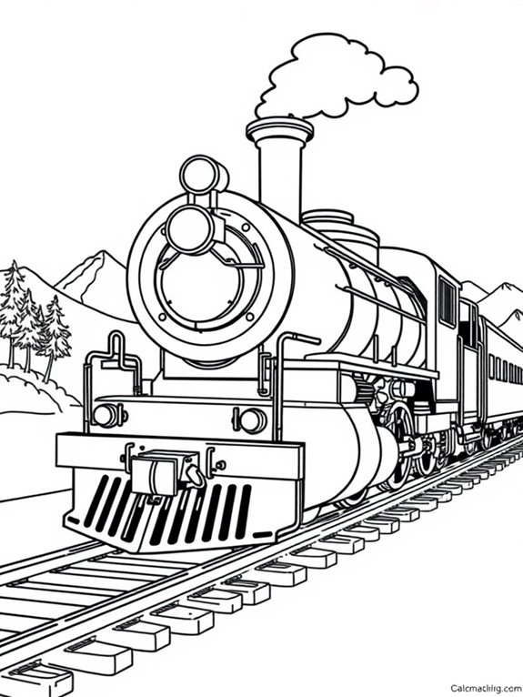 vintage diesel train illustration