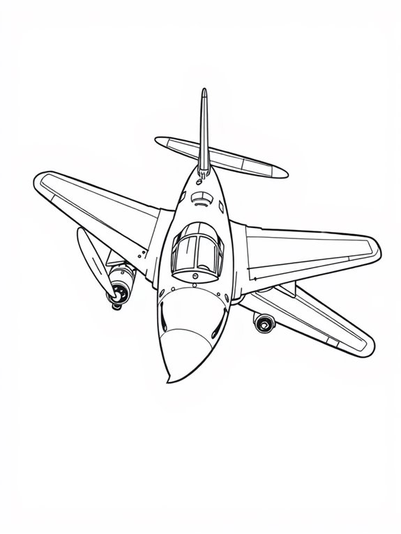 vintage fighter jet illustration