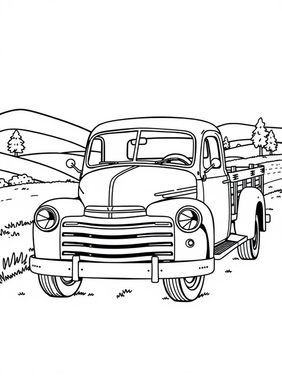 vintage pickup truck art