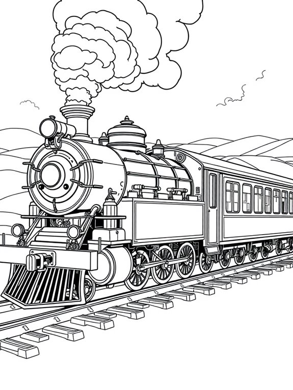 vintage steam train illustration