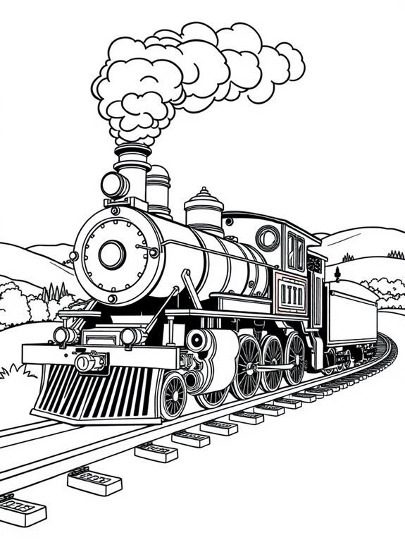 vintage steam train illustration