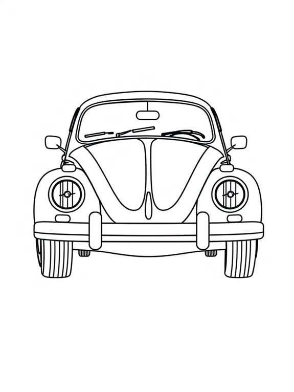 volkswagen beetle line art