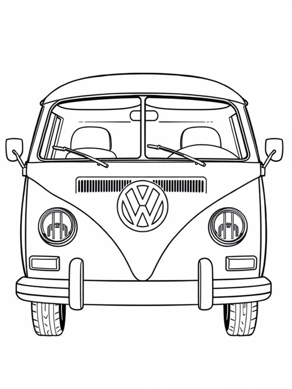 volkswagen bus coloring page