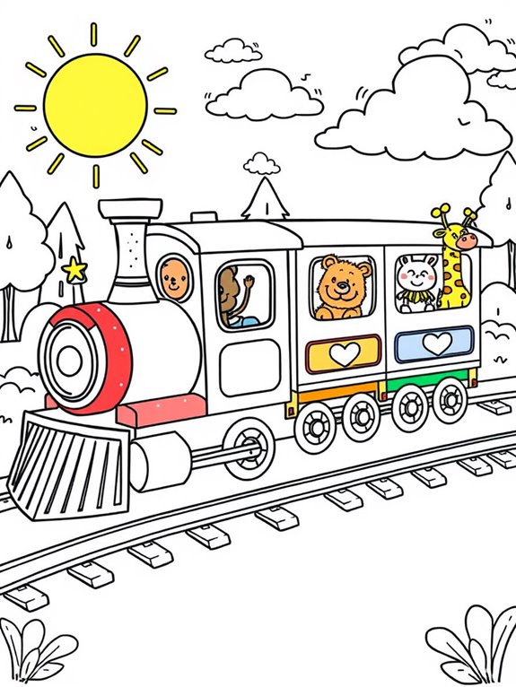 whimsical animal filled train