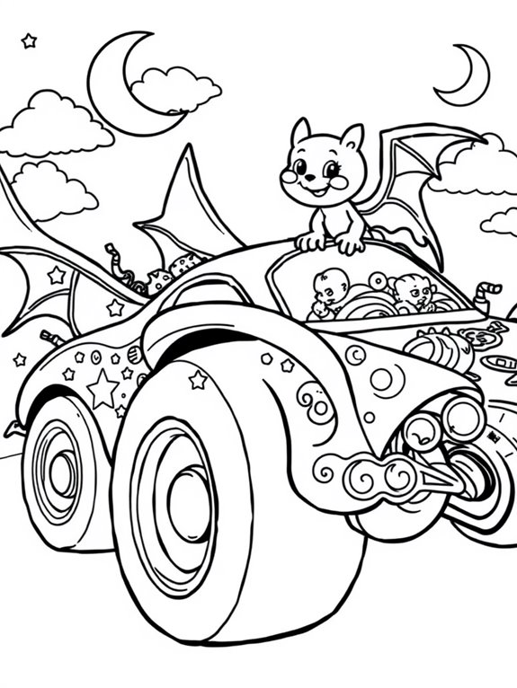 whimsical fantasy batmobile design