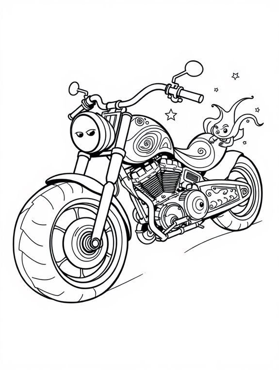 whimsical fantasy chopper design