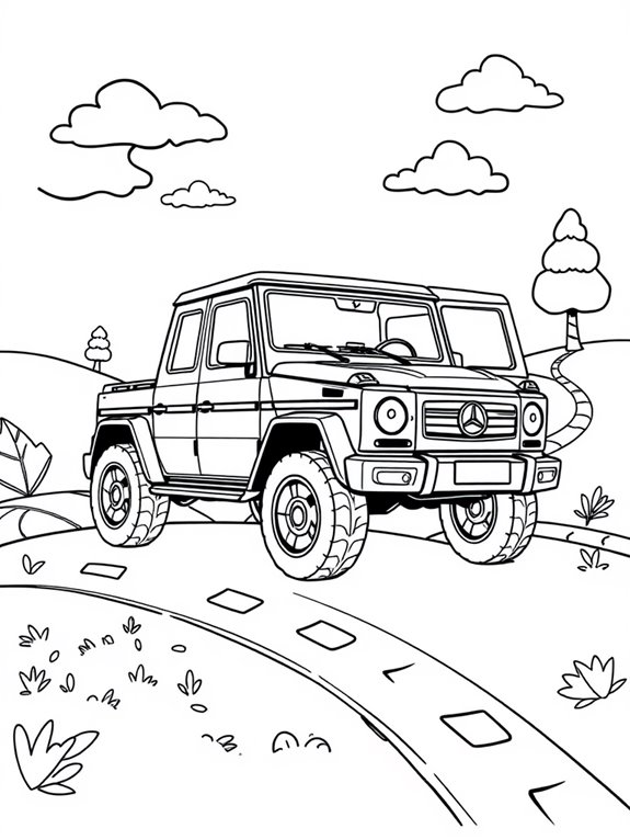 whimsical g wagon coloring page