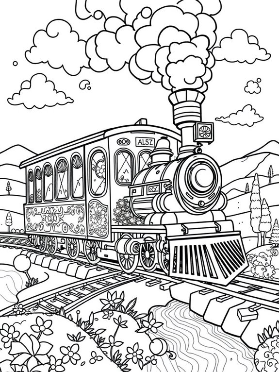 whimsical luxury train illustration