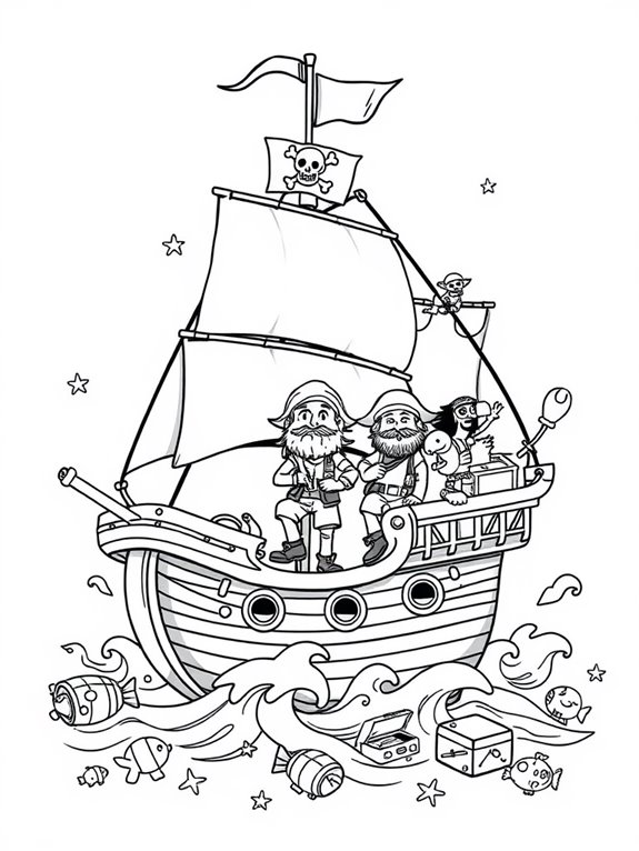 whimsical pirate crew adventure