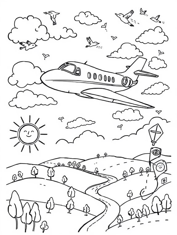 whimsical private jet scene