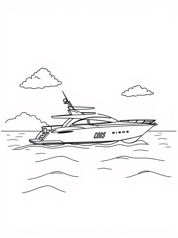 yacht coloring page ocean