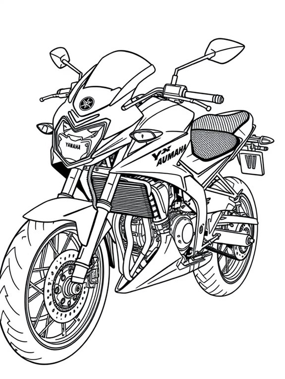 yamaha motorcycle coloring page