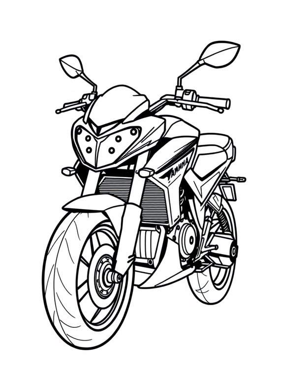 yamaha motorcycle coloring page