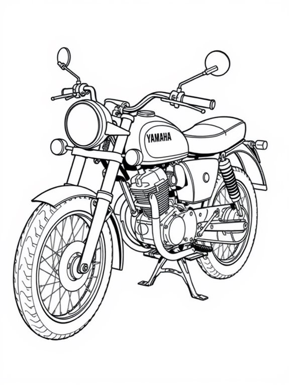 yamaha motorcycle coloring page