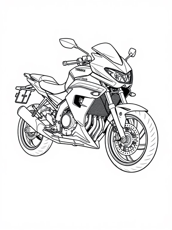 yamaha motorcycle coloring page