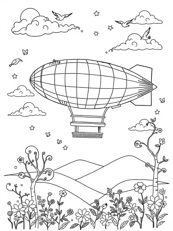 zeppelin amidst nature elements