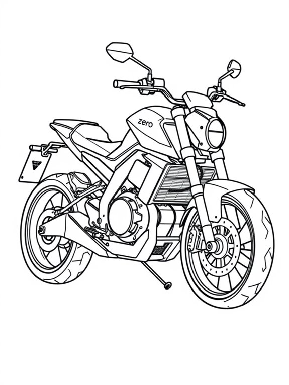 zero electric motorcycle outline