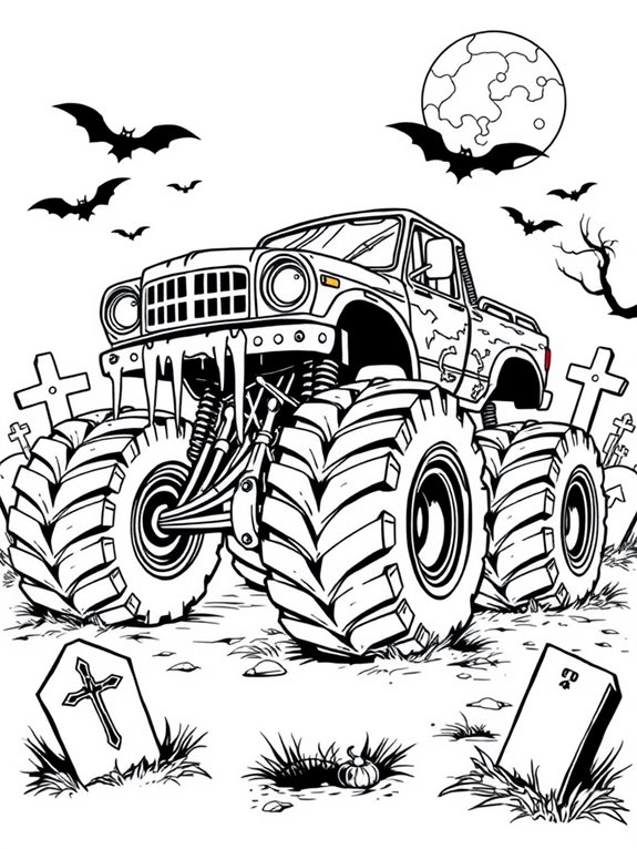 zombie monster truck coloring