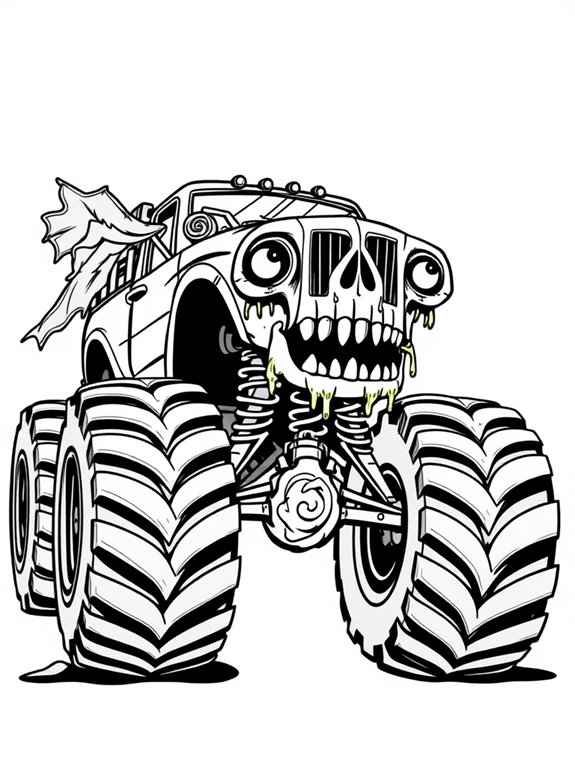 zombie monster truck coloring