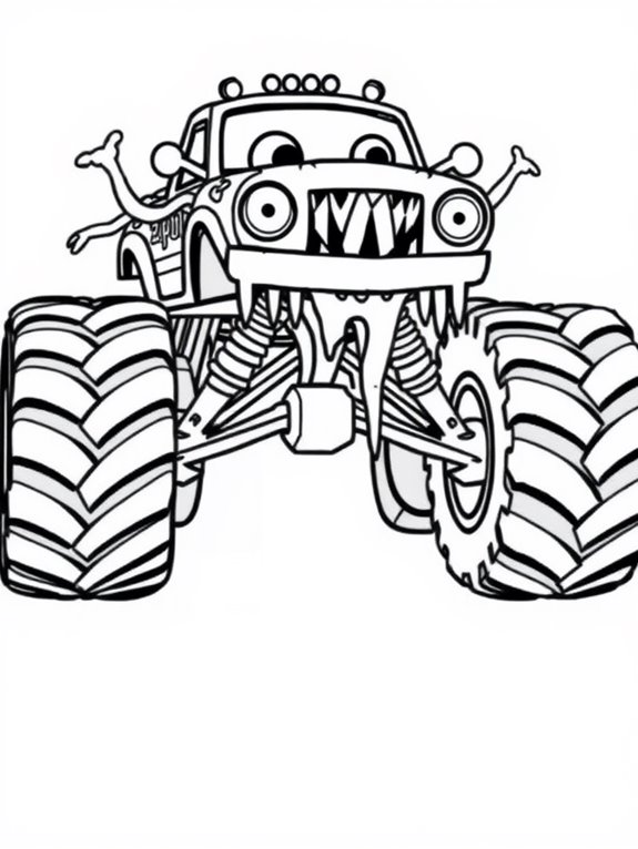 zombie truck coloring page